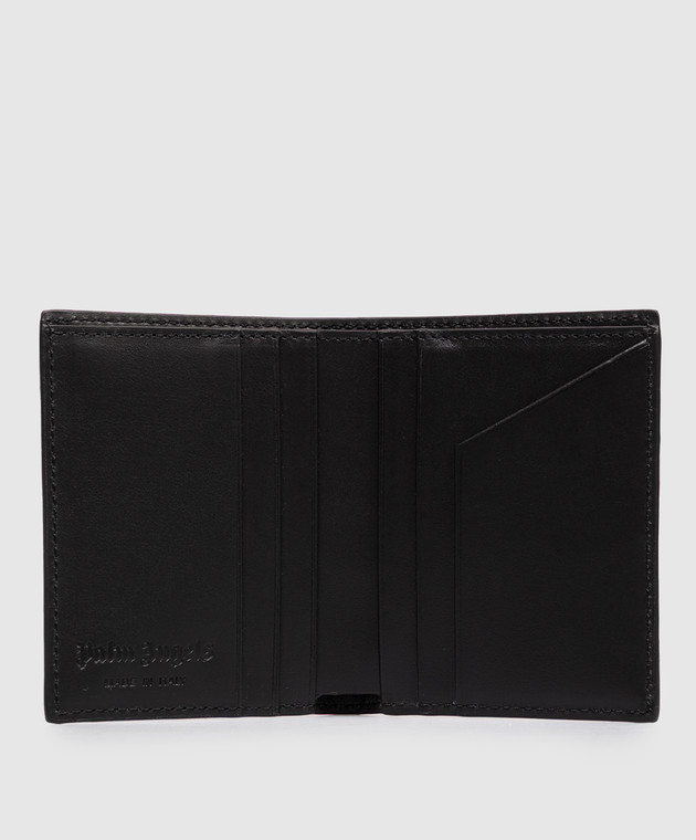 Palm Angels Чорне шкіряне портмоне з контрастним логотипом PMNC024S26LEA001m зображення 3