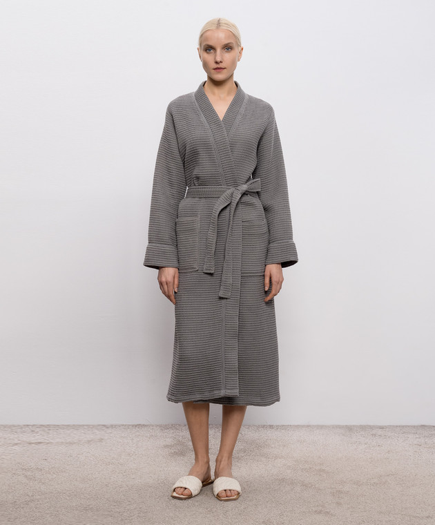 L'Appartement Серый вафельный халат MIAWAFFLEBATHROBE изображение 2