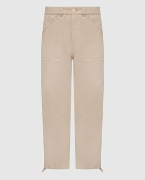 Brunello Cucinelli Штани з льоном бежевого кольору MH255S2470