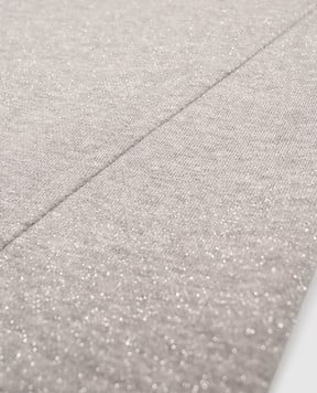 Brunello Cucinelli Детские серые спортивные брюки с люрексом BD983E668A