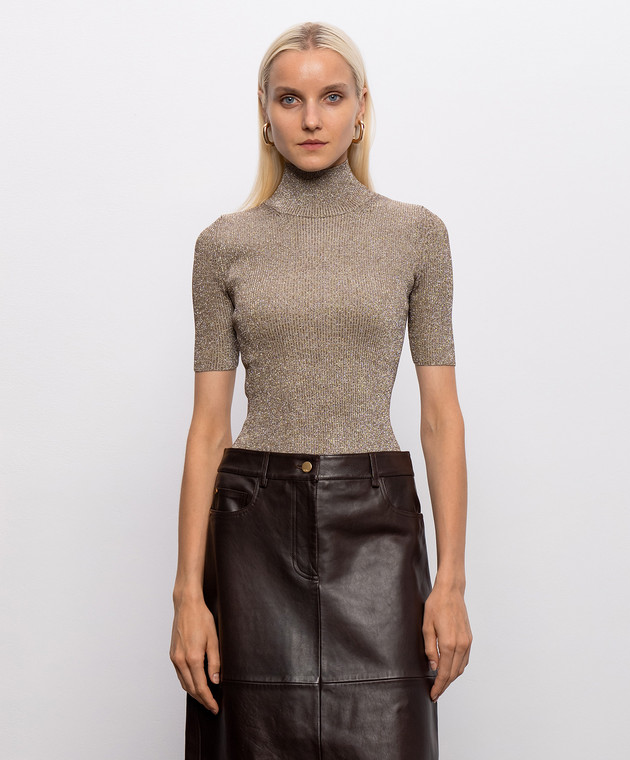Missoni Бежевый топ в рубчик с люрексом DC26WN03BK01H3 изображение 3