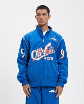 Off-White Синя спортивна куртка з принтом логотипа 44MBD05EF5F002