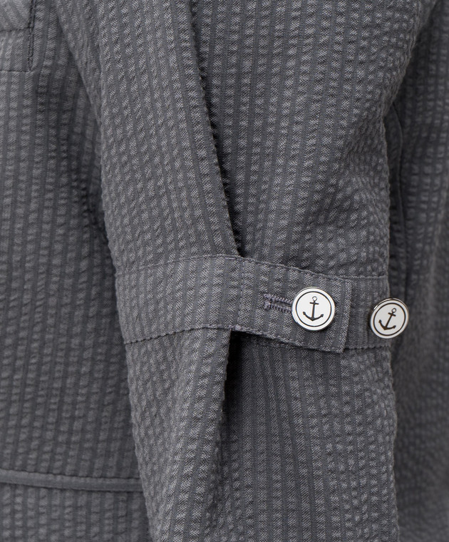 Thom Browne Сірий жакет з вовни FBR067B06455 зображення 5