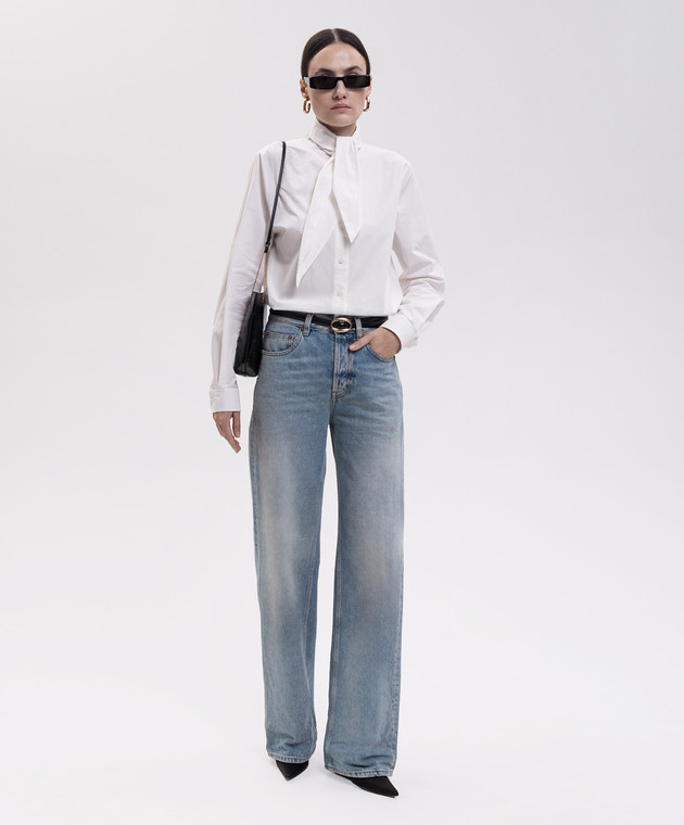 Saint Laurent Голубые джинсы с эффектом потертости 873662Y863O изображение 2