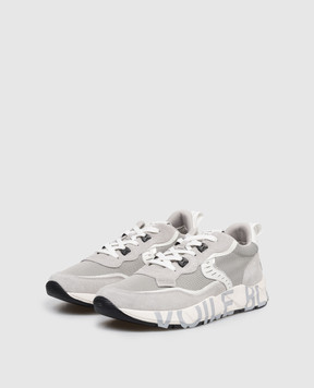 Voile Blanche Сірі комбіновані кросівки CLUB01 з фактурним логотипом 0012019021020B03