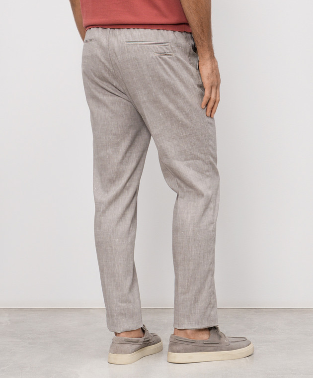 Peserico Серые брюки из льна и шерсти R54795D05814 изображение 4