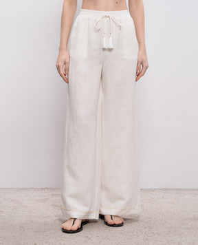 Twinset Білі штани з льоном 261LM2MFF