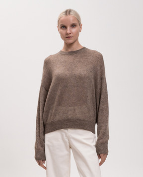 Brunello Cucinelli Коричневый свитер с мохером с люрексом MBG775520P