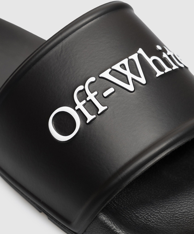 Off-White Слайдеры черного цвета с контрастным логотипом OF06096001 изображение 5