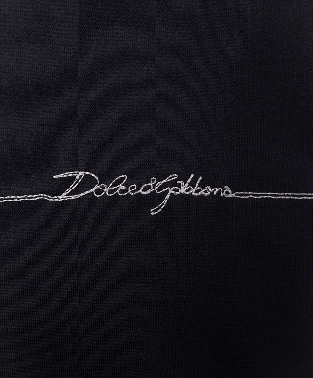 Dolce&Gabbana Голубая футболка с вышивкой логотипа G8PN9ZG7P9N изображение 5