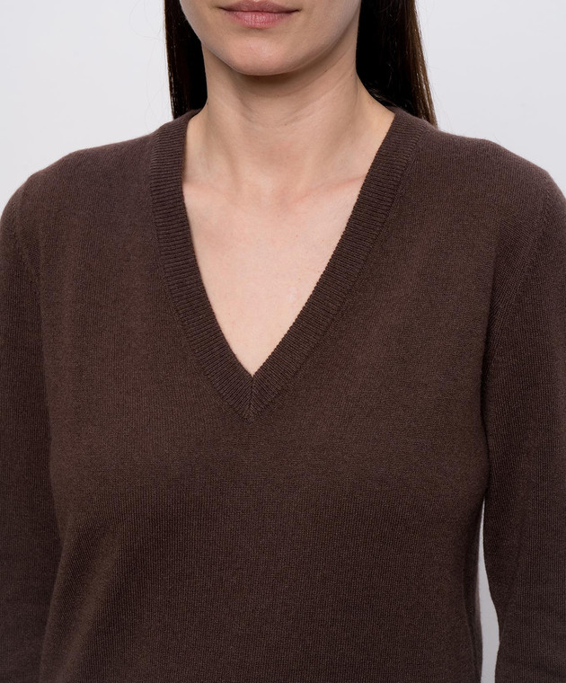 Brunello Cucinelli Коричневий пуловер з кашеміру M12244402P зображення 5
