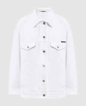 Dolce&Gabbana Біла джинсова куртка з нашивкою F9S65DG8OT6