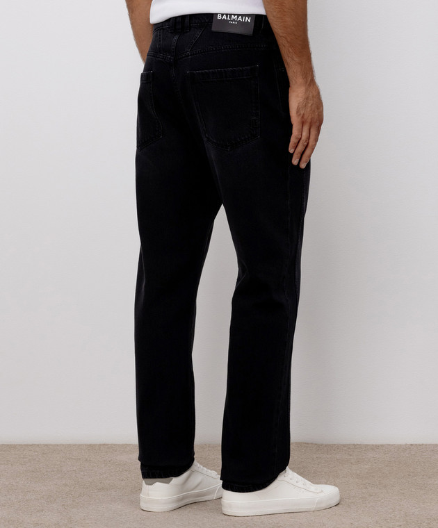 Balmain Чорні штани з патчем логотипа HH1MI115DG13 зображення 4