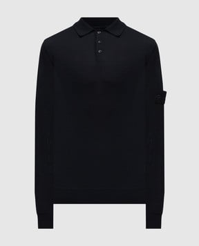 Stone Island Синє поло з вовни з логотипом K2S155100076S00FC