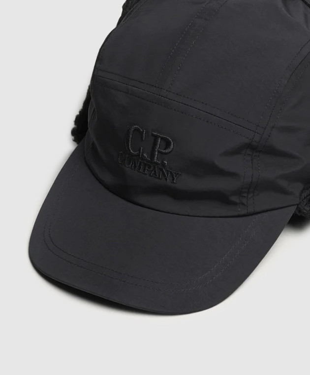C.P. Company Чорна утеплена кепка-вушанка MAC279A110545A зображення 4