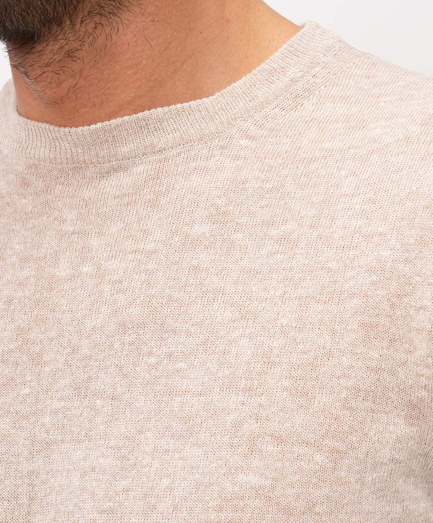 Cashmere&Whiskey Бежевая футболка с леном MS003 изображение 5