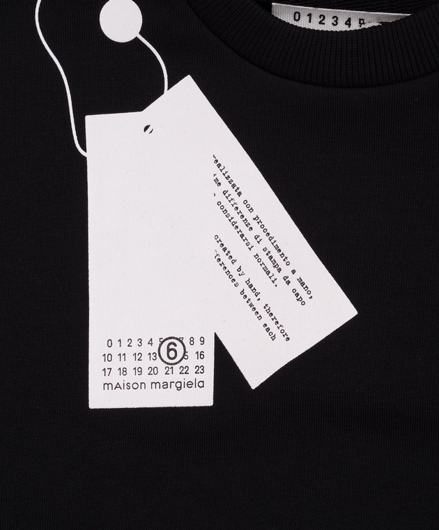 Maison Margiela MM6 Дитячий чорний світшот з принтом M61157MM02X зображення 3