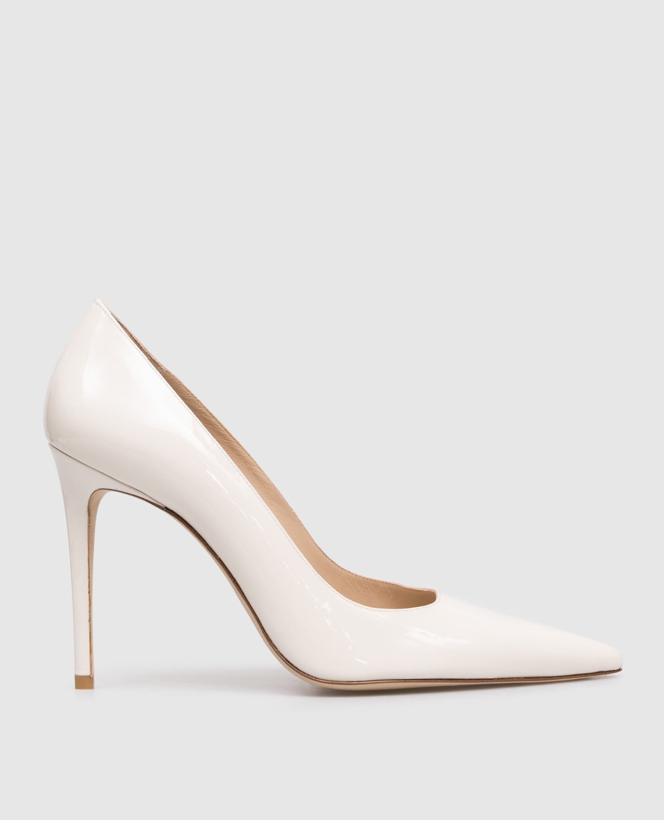 Белые кожаные лакированные туфли Stuart