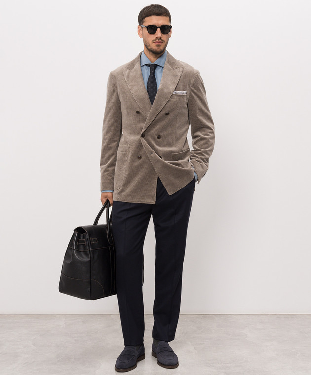 Brunello Cucinelli Темно-сині штани з вовни ME226E1710 зображення 2