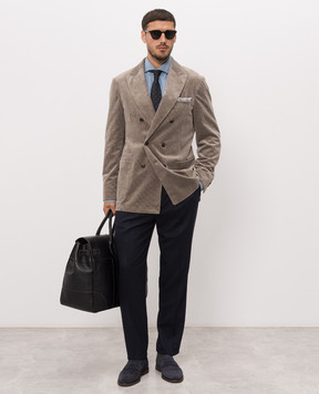 Brunello Cucinelli Темно-сині штани з вовни ME226E1710