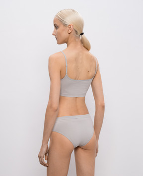 Maison Margiela MM6 Сірий топ з нашивкою емблеми MKRK50010