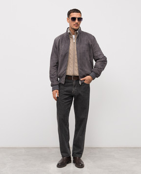 Enrico Mandelli Бежевый кардиган из кашемира в узор 2K081A5273