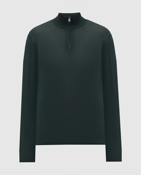 ISAIA Зелений джемпер з вовни з блискавкою MG8018YP005