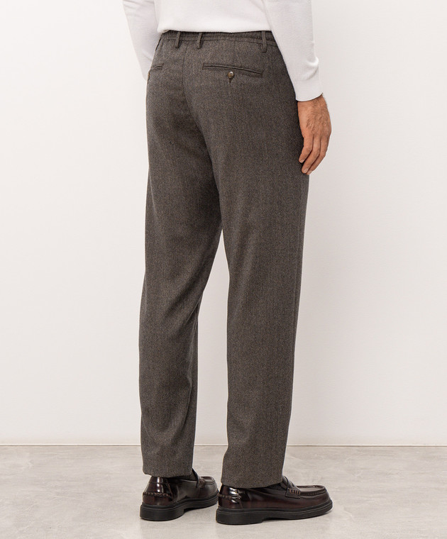 Canali Коричневые брюки из шерсти AR03472V91659 изображение 4
