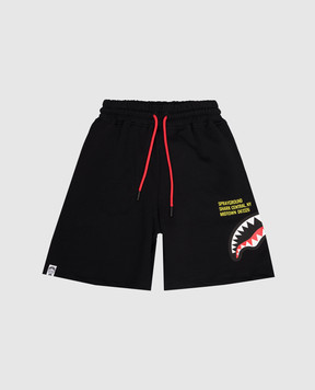 Sprayground Дитячі чорні шорти Shark SPY1388EBLK