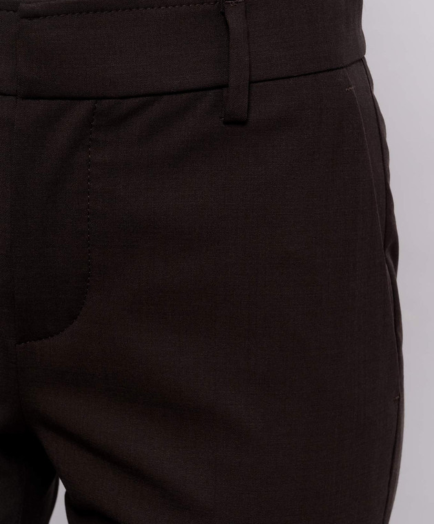 Brunello Cucinelli Коричневі штани з вовною з ланцюжком моніль M0W07P8584 зображення 5