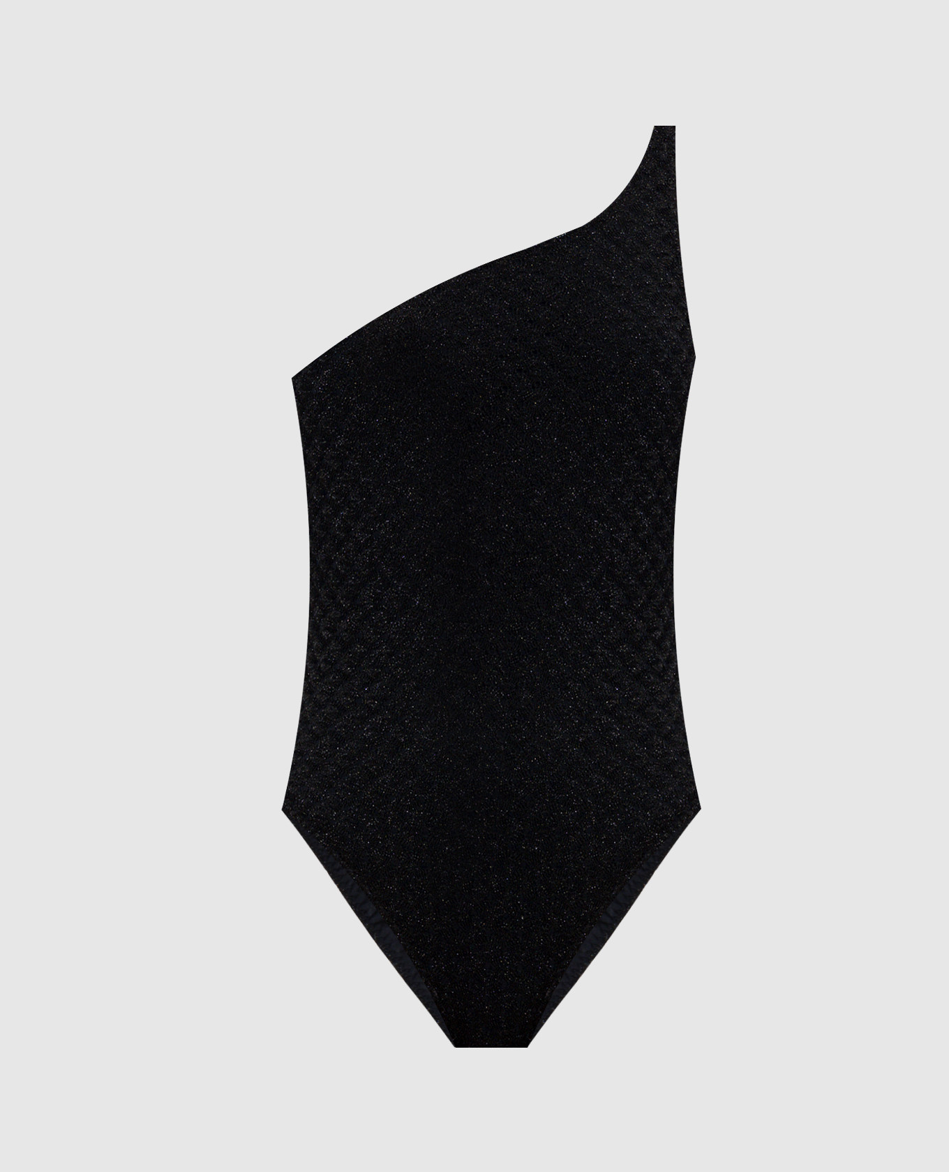 

Черный купальник на одно плечо с люрексом, Слитные купальники