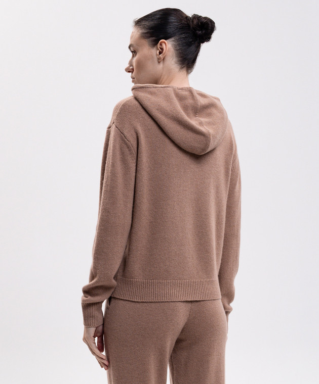 Sporty & Rich Бежевая спортивная куртка из кашемира и шерсти CA00283327BE02 изображение 4