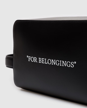 Off-White Чорний шкіряний несесер For Belongings OMNS028C99LEA001