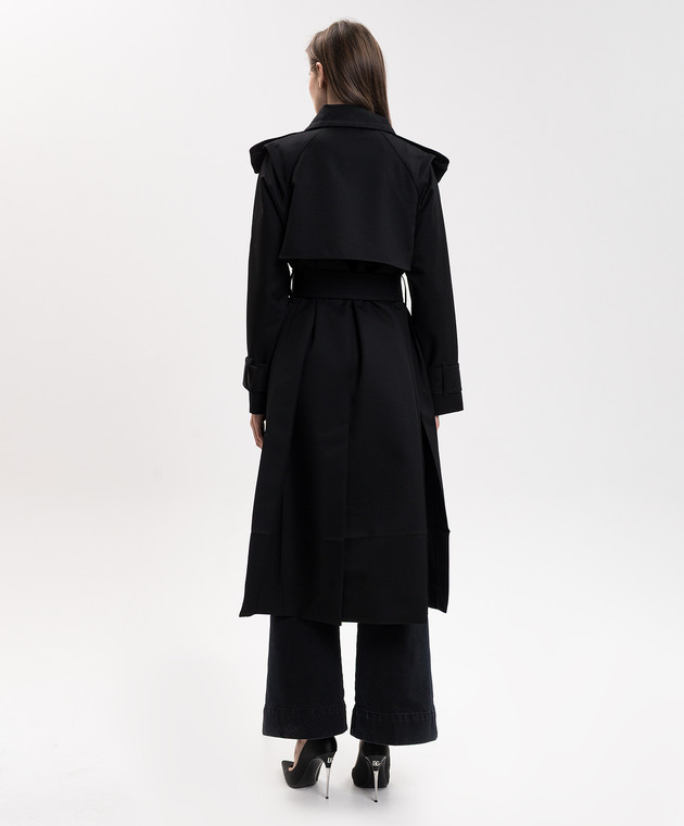 Victoria Beckham Чорний тренч Philippa 1426WCT005793E зображення 4