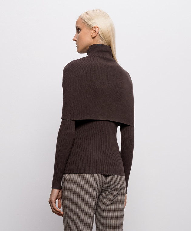 Twinset Коричневый комплект из топа и накидки 262LI3EDD изображение 4