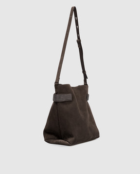 Brunello Cucinelli Коричневая замшевая сумка Essence MBDLD2743