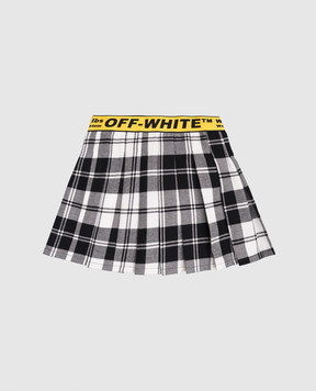 Off-White Дитяча сіра спідниця-плісе в клітинку 44GCC02AF5F001