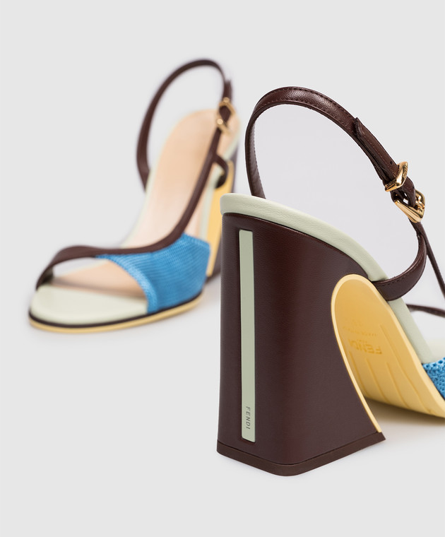 Fendi Коричневі комбіновані босоніжки Arco 8X8929AWKS зображення 5