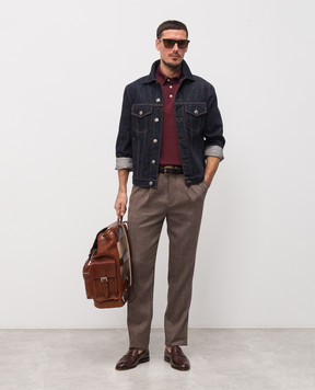 Brunello Cucinelli Бордовое поло с шелком MNB805405