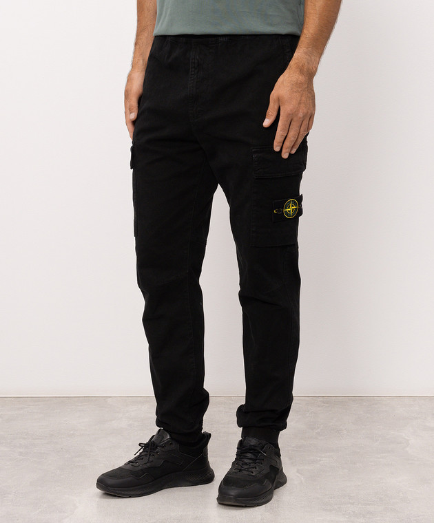 Stone Island Чорні джогери з патчем логотипа L2S153100033S00L1 зображення 3