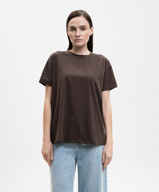 Solotre Коричневая футболка M1AB0192 изображение 3