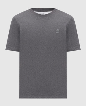 Brunello Cucinelli Серая футболка с эмблемой M0B138440