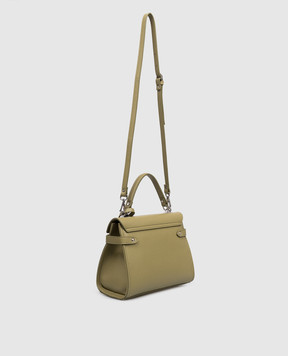 Gianni Notaro Шкіряна сумка-сетчел кольору хакі DOLLARO 099DOLLARONIKELц