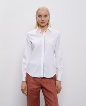 Brunello Cucinelli Біла сорочка з ланцюжком моніль M0091MA626