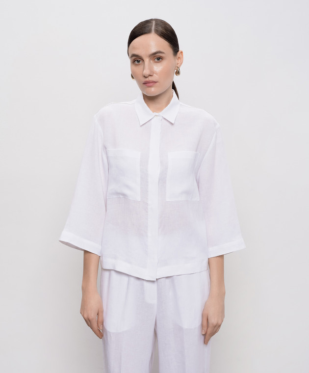 Peserico Біла сорочка з льону S0600202647 зображення 3