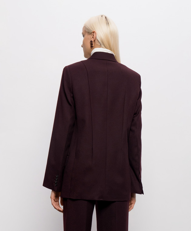 Victoria Beckham Бордовый жакет из шерсти 1326WJK007371A изображение 4