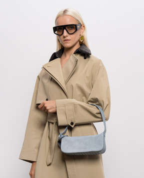 Bottega Veneta Блакитна замшева сумка Nodo 876370V6T61