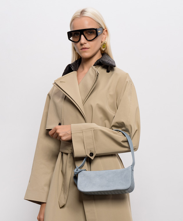 Bottega Veneta Голубая замшевая сумка Nodo 876370V6T61 изображение 2