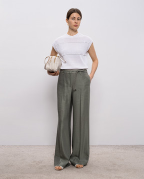 Peserico Зеленые брюки с льном P04274A01921