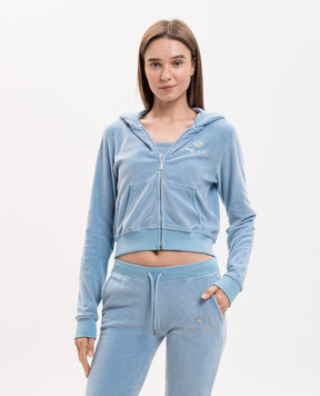 Sporty & Rich Голубая велюровая спортивная куртка Juicy CA046716689BL50